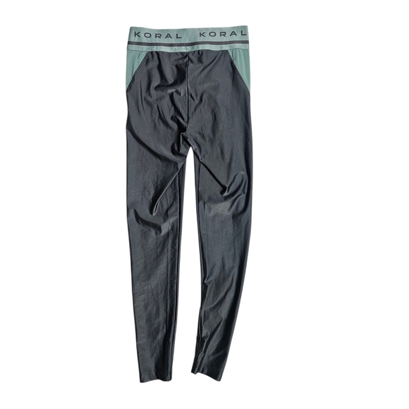 Koral Emblem Infinity Color-Blocked Leggings — Graphite/Sage, Size XS (0–2) - Picture 2 of 4